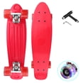 thumbnail image 1 of 22 Inch Cruiser Skateboard Complete with LED Light Up Wheels for Beginner and Adults T-Tool Included, 1 of 7