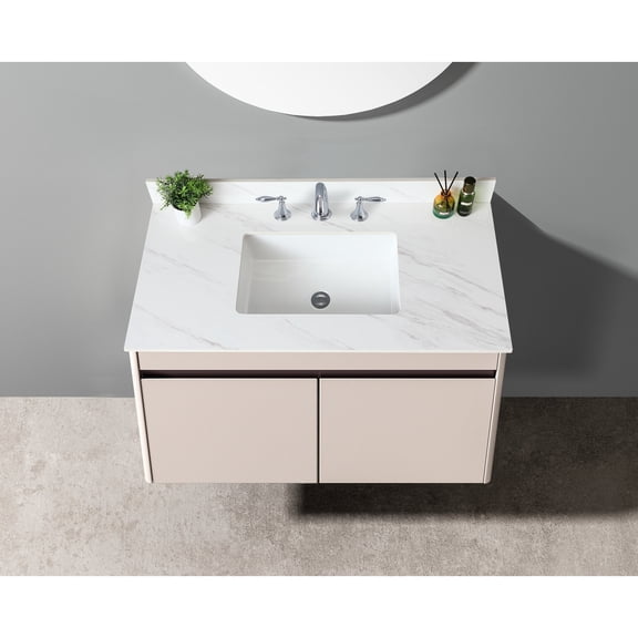 22-Inch Deep Sintered Stone - Zero Water Absorption - Bathroom Decor - Effortless Cleaning