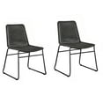 thumbnail image 1 of 22 Inch Dining Chair Set of 2 Brown Rattan Woven Seat Black Metal Frame - Saltoro Sherpi, 1 of 5