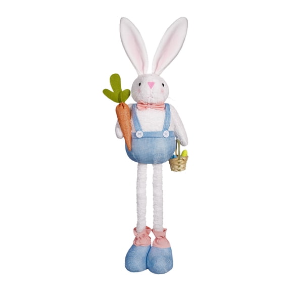 22 Inch Easter Bunny Stretch Leg Doll Soft Plush Rabbit Toy With Long Legs For Kids Spring Holiday Decoration Gift