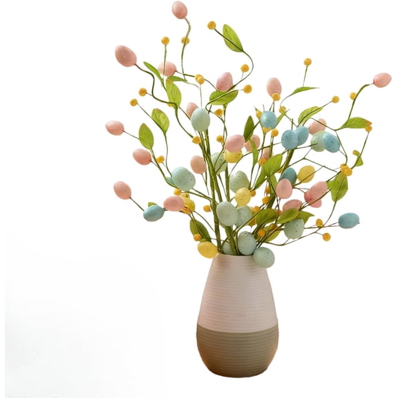 22 Inch Extra Long Easter Egg Picks Artificial Rustic Spring Table Centerpiece Flower for Party Wedding Holiday Flower Arrangement Decor (Multicolor)