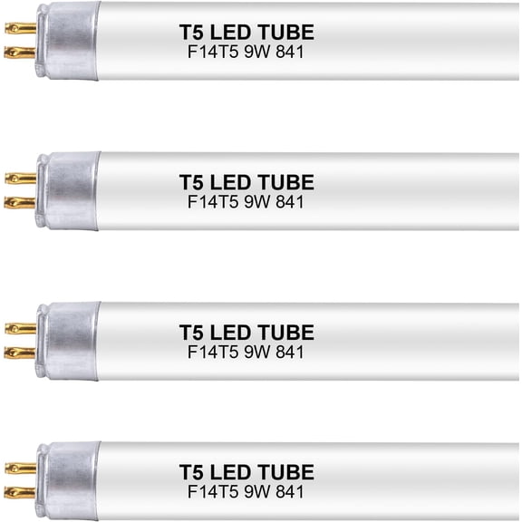 22 Inch F14T5/CW LED Replacement Bulbs, 4100K Cool White, T5 LED 9 Watts Replace Fluorescent Bulb with LED, Replacement Tube for Counter and Cabinet Fixture, 4 Pack