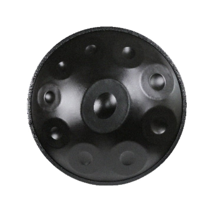 22-Inch Handpan Drum Black  Handcrafted Steel with Full Accessories  Healing Sound  Ideal Gift