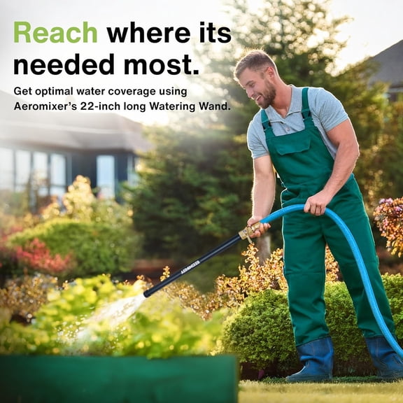 22 Inch Heavy Duty Aluminum Garden Watering Wand with Anti-Clog Break and Brass Valve for Standard Hose