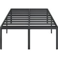 thumbnail image 1 of 22 Inch High King Bed Frame with Rounded Corner Legs, Sturdy Mattress Foundation, Heavy Duty Metal King Size Platform No Box Spring Needed, Noise Free, Easy Assembly, Black, 1 of 17