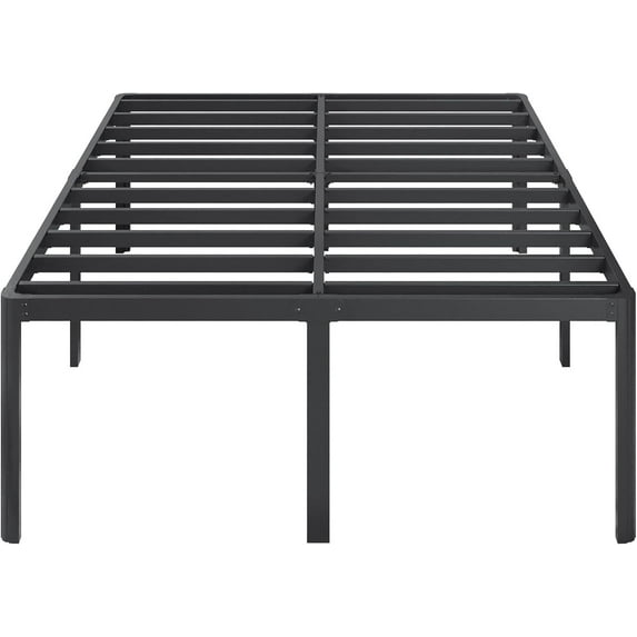 22 Inch High King Bed Frame with Rounded Corner Legs, Sturdy Mattress Foundation, Heavy Duty Metal King Size Platform No Box Spring Needed, Noise Free, Easy Assembly, Black