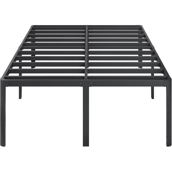 22 Inch High King Bed Frame with Rounded Corner Legs, Sturdy Mattress Foundation, Heavy Duty Metal King Size Platform No Box Spring Needed, Noise Free, Easy Assembly, Black