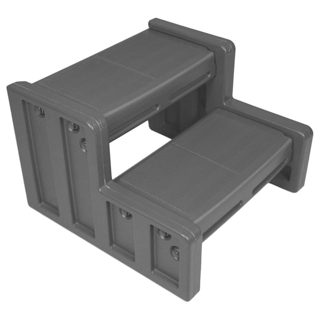 Universal 2-Step Spa Step – Non-Slip, Dark Gray – Fits Hot Tubs & Above Ground Pools – No Install Required