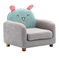 thumbnail image 1 of 22 Inch Kids Chair, Gray Vegan Leather, Padded Seating, Rabbit Design - Saltoro Sherpi, 1 of 5