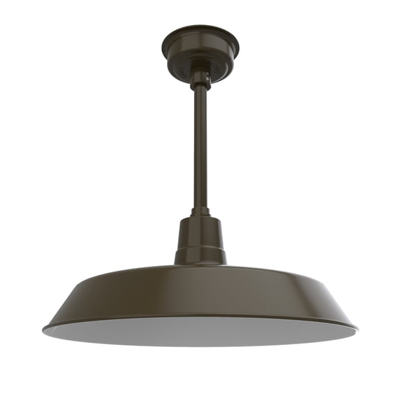 22" Inch Mahogany Bronze Vintage Barn Light with a Mahogany Bronze Downrod and Standard Base