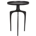 thumbnail image 1 of 22 Inch Metal Round Accent Table, Three Curved Legs, Antique Brown, 1 of 5