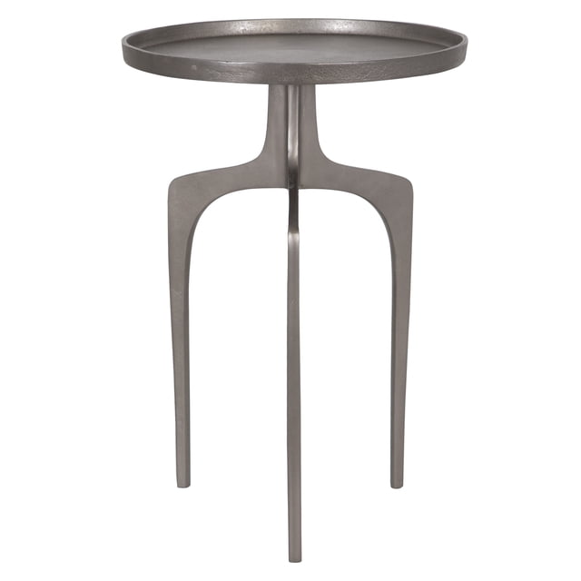 22 Inch Metal Round Accent Table, Three Curved Legs, Antique Brown ...