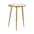 thumbnail image 1 of 22 Inch Modern Accent Table, Round Marble Top, White, Gold, 1 of 5