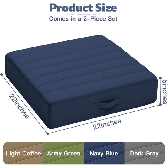 22 Inch Navy Floor Pillows for Meditation, Yoga, and Sitting - Walmart.com