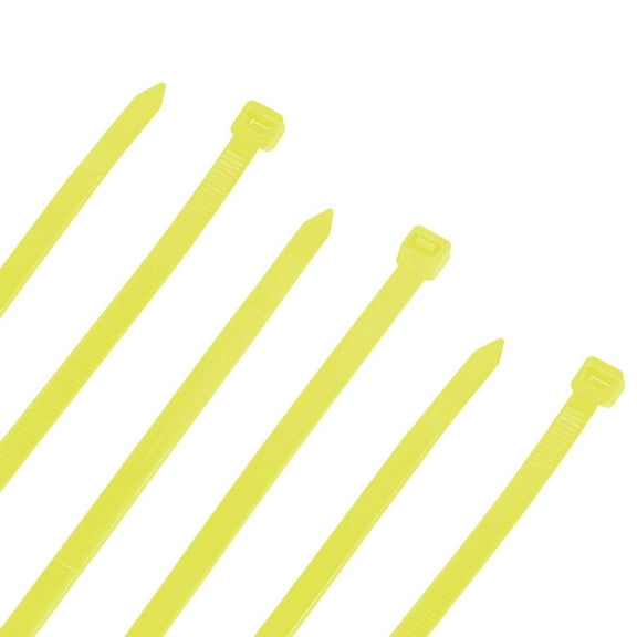 22-Inch Nylon Cable Ties, Yellow, 120 lbs, 100 Pack