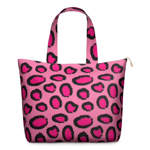 22 Inch Oversized Travel Bag Lightweight Canvas Weekender Duffel with Multi Pockets, Animal Print