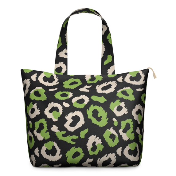 22 Inch Oversized Travel Bag Lightweight Canvas Weekender Duffel with Multi Pockets, Animal Print