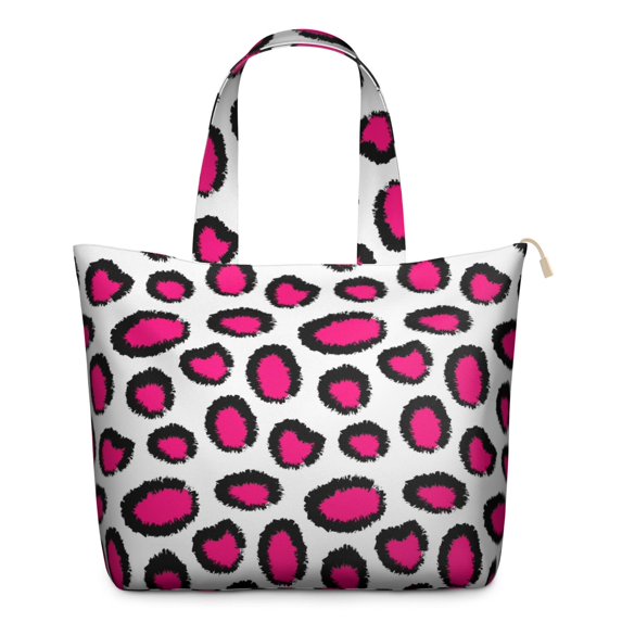 22 Inch Oversized Travel Bag Lightweight Canvas Weekender Duffel with Multi Pockets, Animal Print