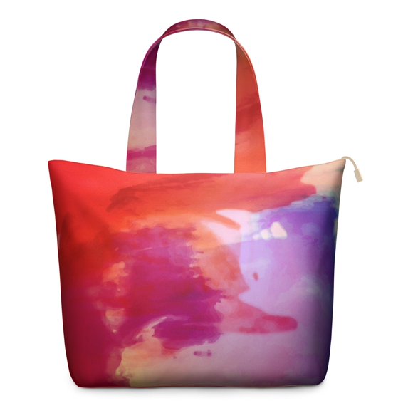 22 Inch Oversized Travel Bag Lightweight Canvas Weekender Duffel with Multi Pockets, Aurora Print