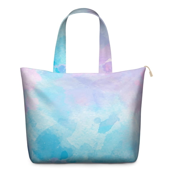 22 Inch Oversized Travel Bag Lightweight Canvas Weekender Duffel with Multi Pockets, Aurora Print
