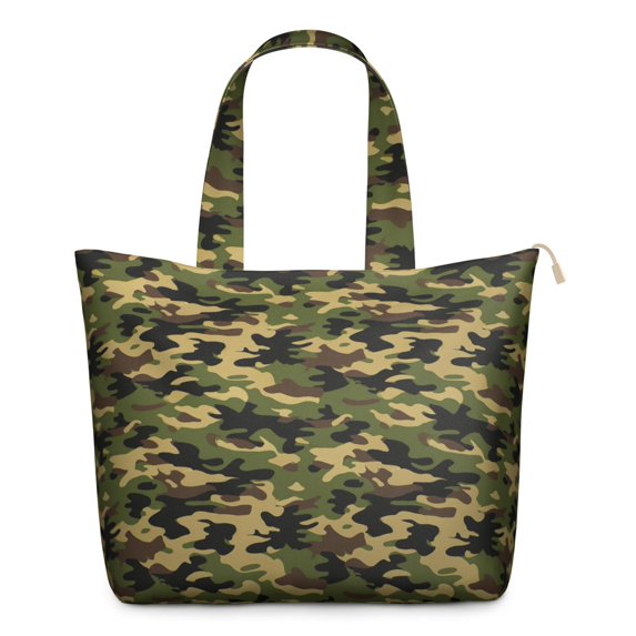 22 Inch Oversized Travel Bag Lightweight Canvas Weekender Duffel with Multi Pockets, Camouflage Print