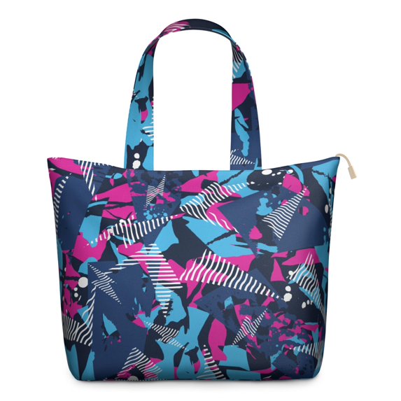 22 Inch Oversized Travel Bag Lightweight Canvas Weekender Duffel with Multi Pockets, Colorful Pop Pattern