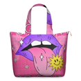 thumbnail image 1 of 22 Inch Oversized Travel Bag Lightweight Canvas Weekender Duffel with Multi Pockets, Slogan Print, 1 of 5