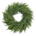 thumbnail image 1 of 22 Inch Real Touch Artificial Christmas Wreath for Front Door - Large Norfolk Pine Holiday Wreath for Indoor Outdoor Xmas Winter Farmhouse Home Decor, 1 of 7