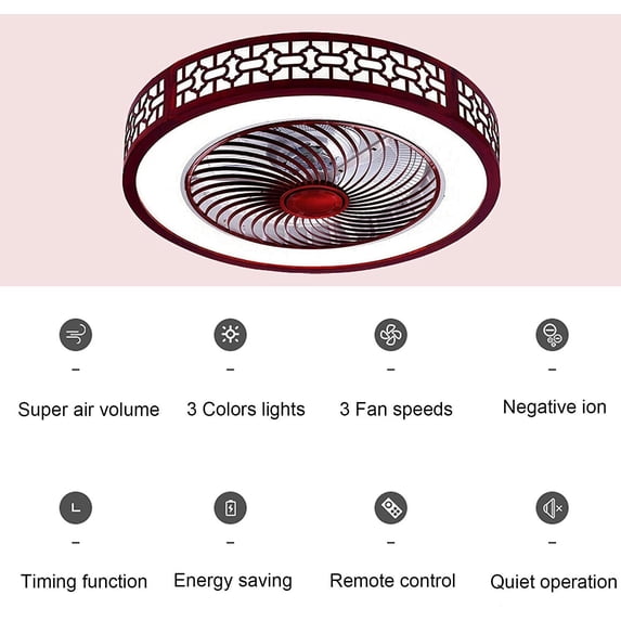 22 Inch Semi Flush Mount Ceiling Fans with Lights & Remote Led Chandelier Fandeliers with Lights &Remote Fandelier Flush Mount For Bedroom Living Room Kitchen Home