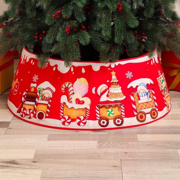 22 Inch Sequined Christmas Tree Collar Sparkling Velvet Xmas Tree Base Ring Basket