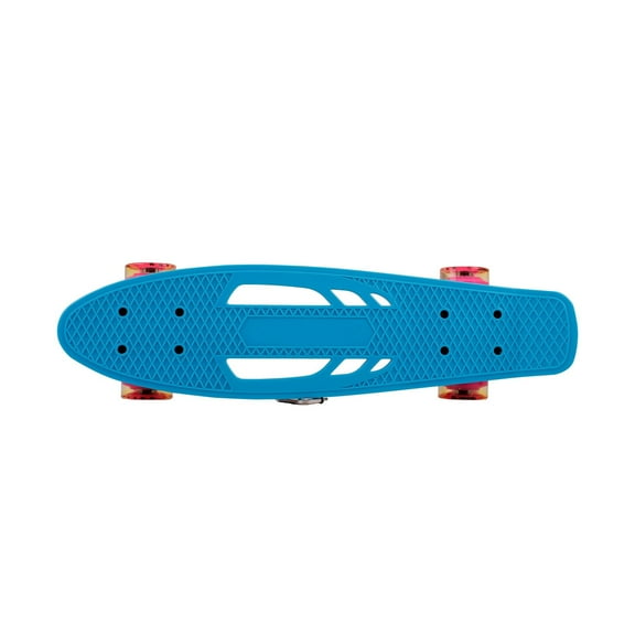 22 Inch Skateboard with LED Light Up PU Wheels And Bendable Deck - 1pc Blue
