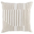 thumbnail image 1 of 22 Inch Square Accent Throw Pillow, Hand Embroidered Linear Patterns, Ivory, 1 of 5