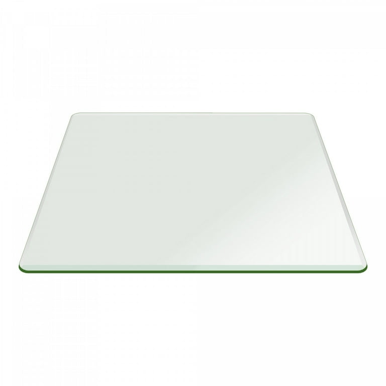 18 in. Clear Square Glass Table Top 1/4 in. Thick Flat Polished Tempered Eased Corners 18 in. Clear Square Glass Table Top 1/4 in. Thick Flat Polished Tempered Eased Corners