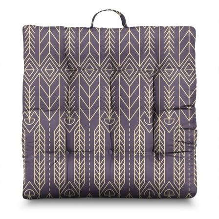 22 Inch Square Yoga Pillow, Boho Dutch Velvet Meditation Cushion for Floor Seating and Home Lounge