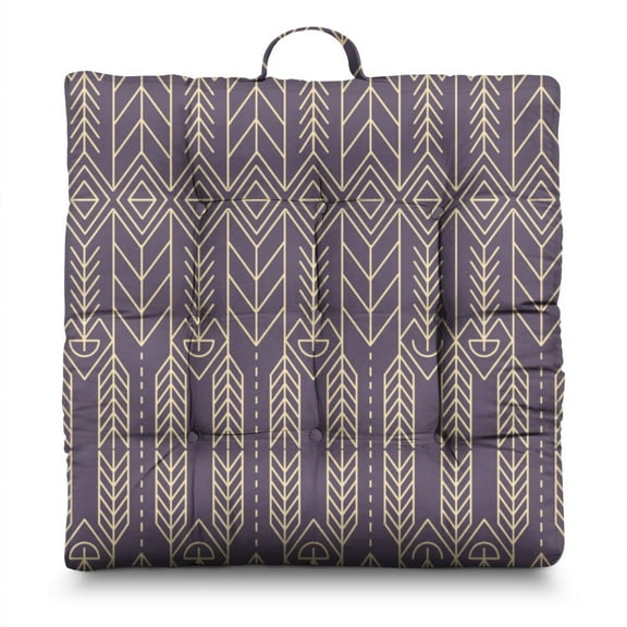 22 Inch Square Yoga Pillow, Boho Dutch Velvet Meditation Cushion for Floor Seating and Home Lounge