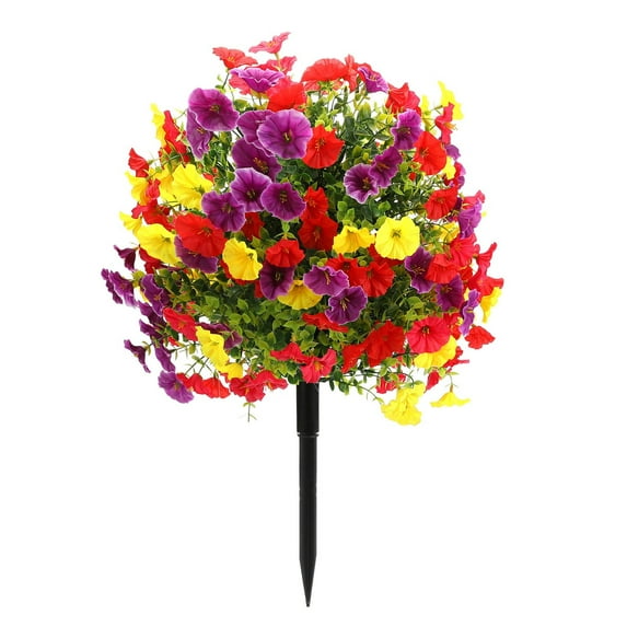 22 Inch UV Resistant Artificial Flower Stakes - Multi-Color Outdoor Garden Decor for Yard, Lawn & Porch, Fade-Proof Heavy Duty Flowers for All Season Decoration