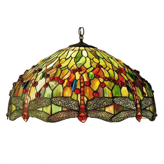 22 Inch Wide tiffany hanginghead dragonfly Pendant