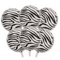 22 Inch Zebra Balloons 6 Pack Large Zebra Print Foil Balloons Black and ...