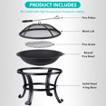 thumbnail image 1 of 22 Inches Portable Fire Pit Outdoor Wood Burning  Steel Fire Pit Bowl, BBQ Grill for Camping Backyard Tailgating, Hunting Deck Picnic Porch Garden$$Garden &, 1 of 8