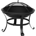 22 Inches Portable Fire Pit Outdoor Wood Burning Steel Lightweight BBQ