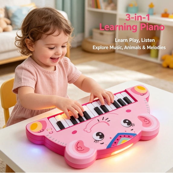 22 Key Kids Electronic Organ Toy,Toddler Early Education Musical Piano Keyboard,Safe Beginner Music Learning Instrument Toy for Baby Boys Girls Ages 1-6,Ideal Christmas Birthday Gift