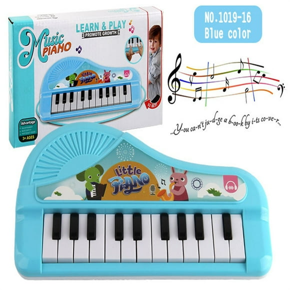 22-Key Mini Electronic Piano for Kids - Portable Music Toy with Play and Music Modes, Ideal for Early Music Education and Coordination Skills Development(Blue)