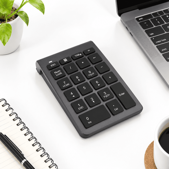 22-Key Wireless Numeric Keypad, Portable Numpad for Laptops and Desktops