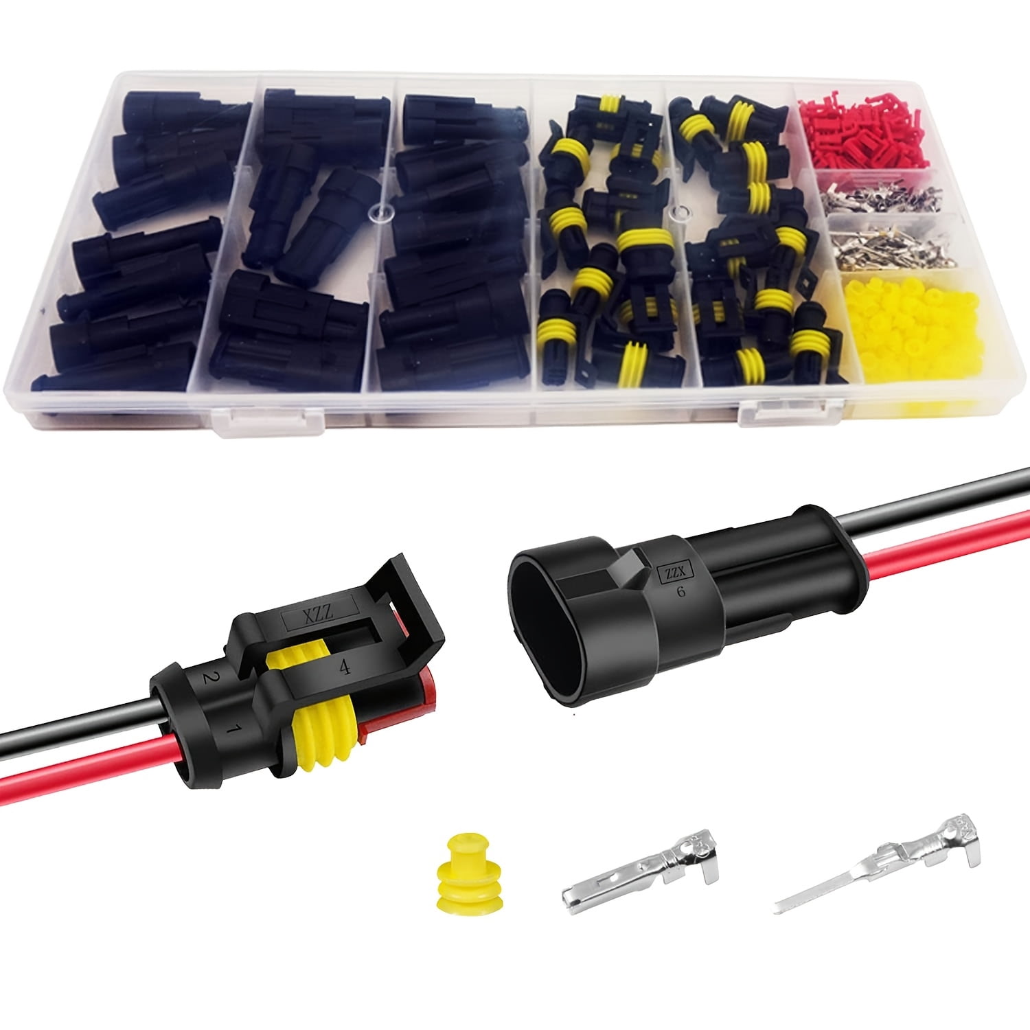 22 Kits 2 Pin Connector Automotive Electrical Connectors Quick Connect ...