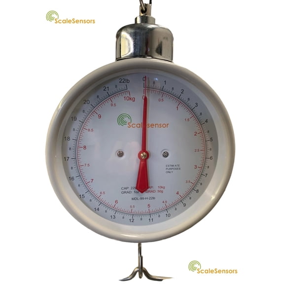 22 LB/10 KG Heavy Duty Hanging Produce Scale, Double-Sided Dial