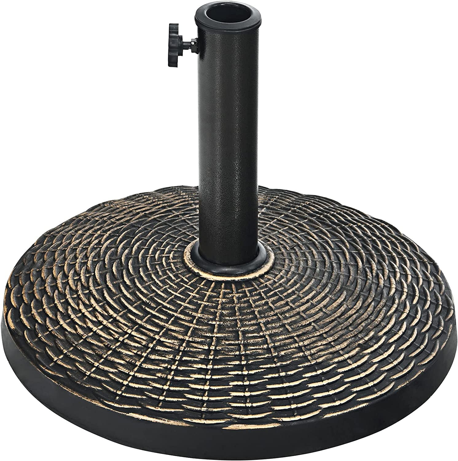 22 LBS Patio Umbrella Base, Round Outdoor Umbrella Stand W/Adjustable