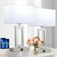22'' Lamps for Bedrooms Set of 2, Touch Control Table Lamps with 2 USB