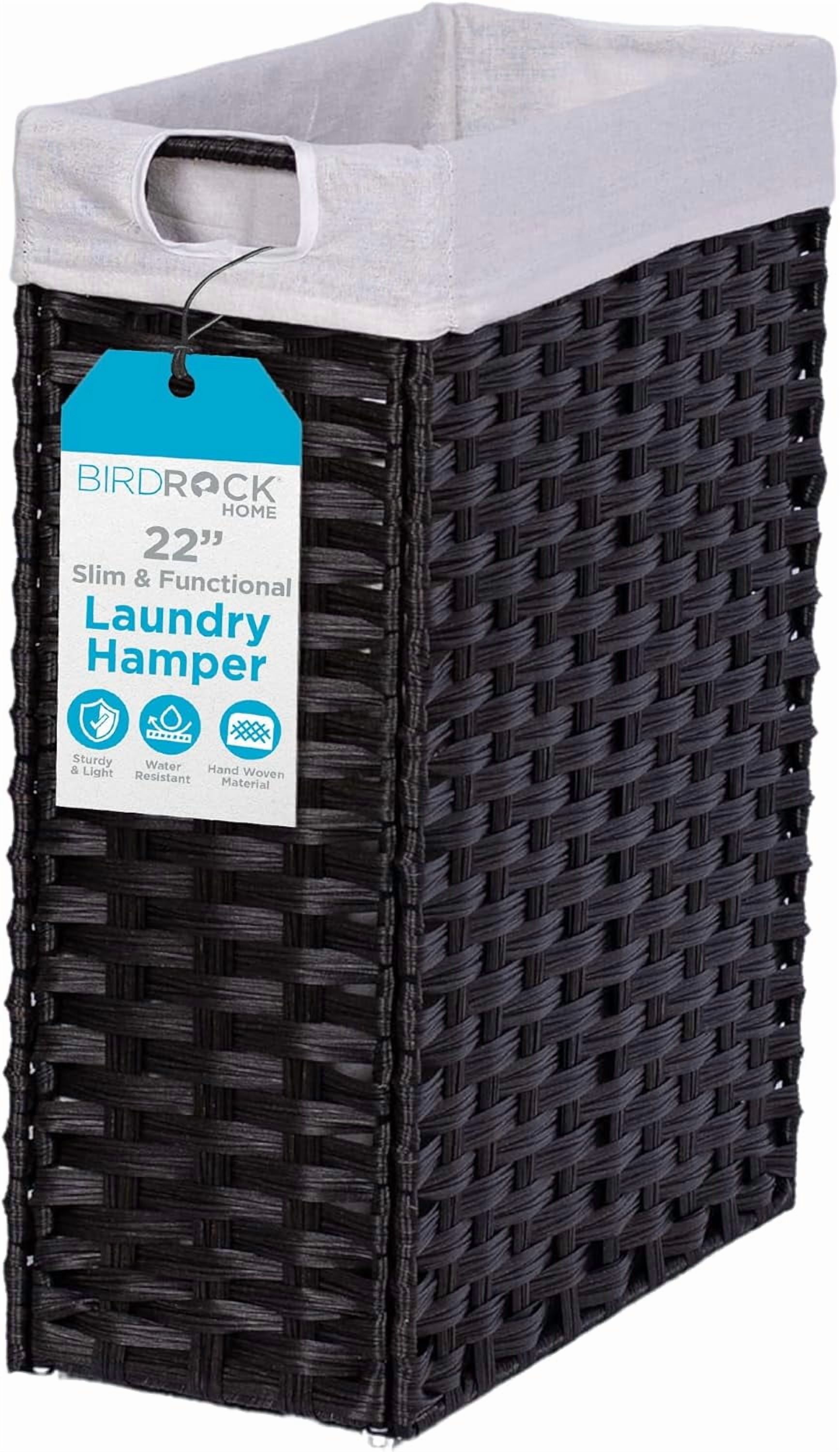22" Laundry Hamper with Removable Liner Bag - Handwoven PE Rattan ...
