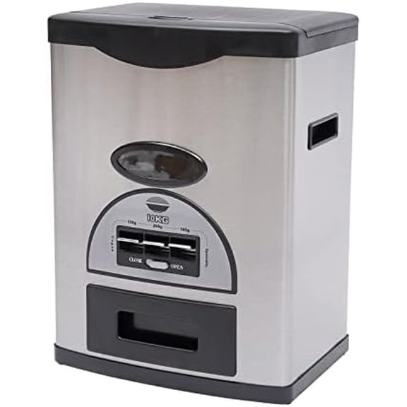 22 Lbs Auto Rice Dispenser,Stainless Steel Rice Dispenser for Home Kitchen Pantry Organization,Black$$Home Decor, Kitchen, & Other