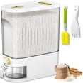 thumbnail image 1 of 22 Lbs Rice Dispenser, Large Dry Food Storage Container with with Measuring Cup & Time Scale, Food Dispenser Kitchen Organization and Pantry Store for Cereal Dry Food (White), 1 of 13